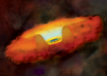 Illustration of Black Hole with Accretion Disk and Torus