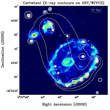 X-ray countours on HST/WFPC2