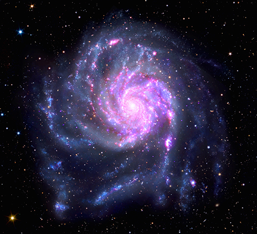 A multiwavelength image of M101, the Pinwheel Galaxy.